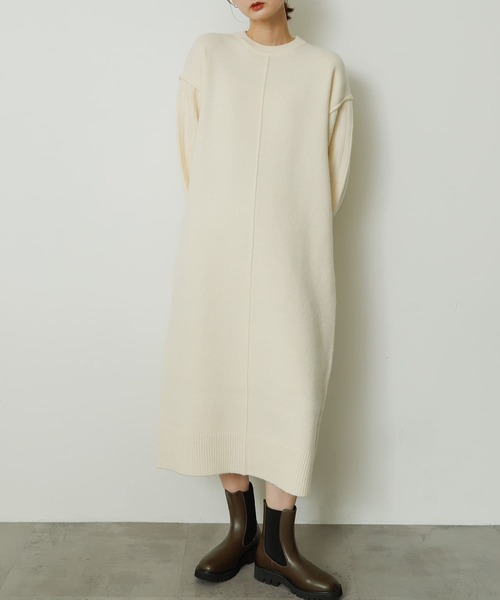 「SENSE OF PLACE by URBAN RESEARCH」 ニットワンピース ONE ネイビー レディース_画像6