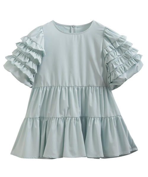 Fit more（フィットモア） 袖フリルティアードトップス レディース