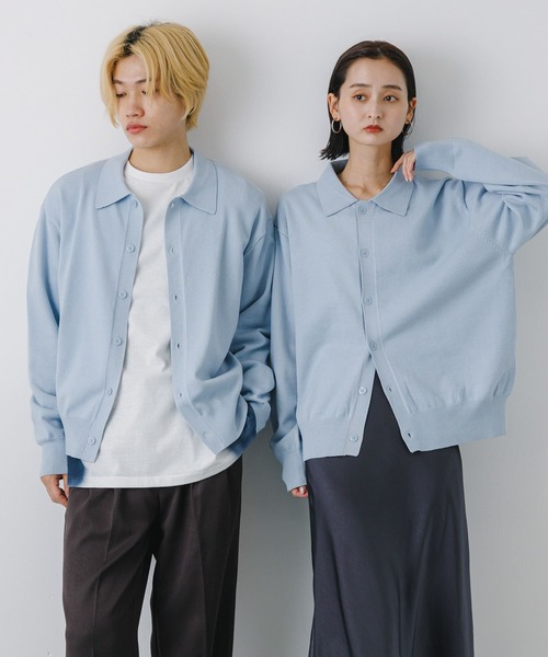 「SENSE OF PLACE by URBAN RESEARCH」 ニットカーディガン LARGE グレー メンズ_画像2