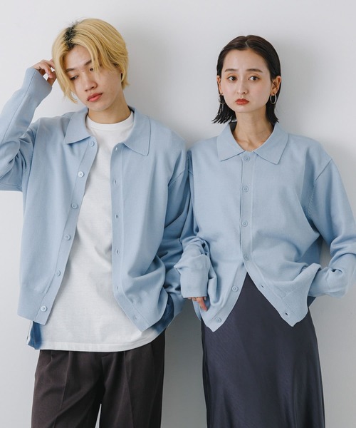 「SENSE OF PLACE by URBAN RESEARCH」 ニットカーディガン LARGE グレー メンズ_画像3