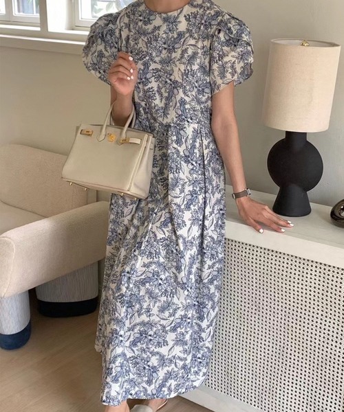 「DAY CLOSET」 半袖ワンピース ONE SIZE ブルー レディース_画像4