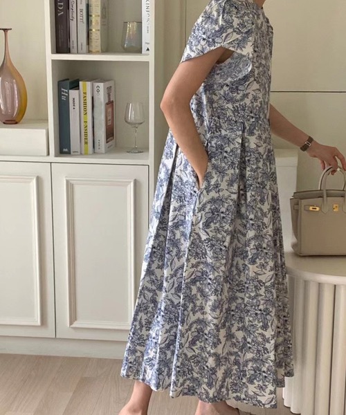 「DAY CLOSET」 半袖ワンピース ONE SIZE ブルー レディース_画像5