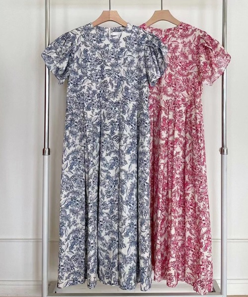 「DAY CLOSET」 半袖ワンピース ONE SIZE ブルー レディース_画像6