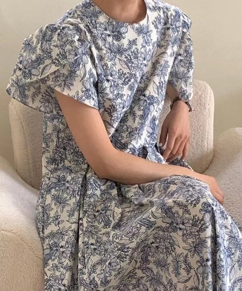 「DAY CLOSET」 半袖ワンピース ONE SIZE ブルー レディース_画像8