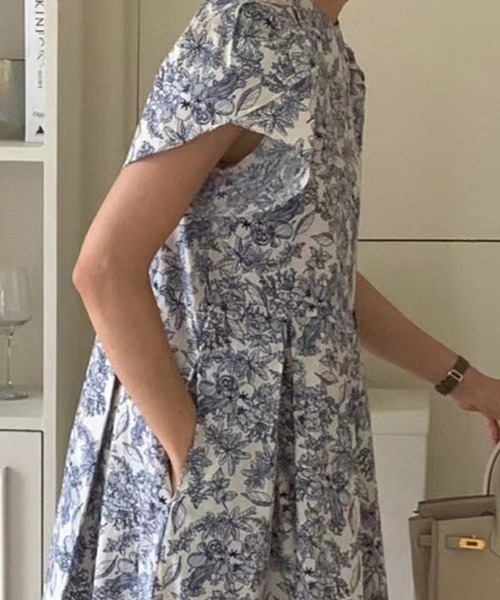 「DAY CLOSET」 半袖ワンピース ONE SIZE ブルー レディース_画像9