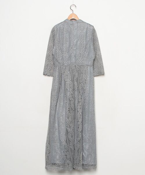 「Lace Ladies」 7分袖ワンピース - グレー レディース_画像2