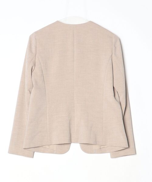 「NATURAL BEAUTY BASIC」 ノーカラージャケット MEDIUM ベージュ レディース_画像2