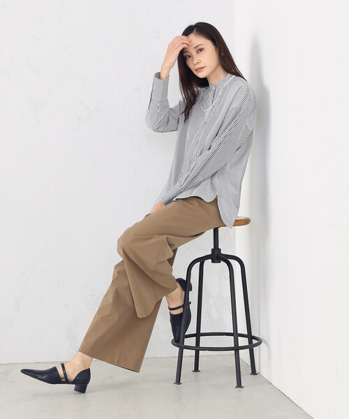 「COMME CA ISM」 チノパンツ L ブラウン レディース_画像9