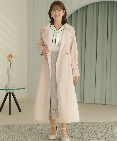 「ASTORIA ODIER」 トレンチコート SMALL ピンクベージュ レディース_画像3