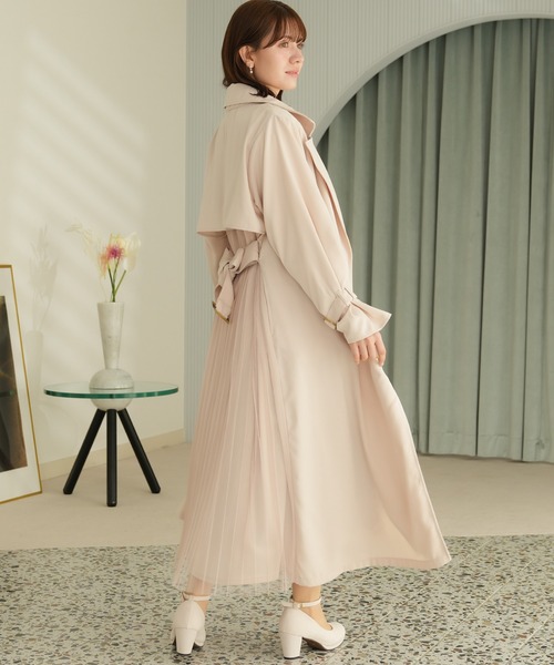 「ASTORIA ODIER」 トレンチコート SMALL ピンクベージュ レディース_画像4