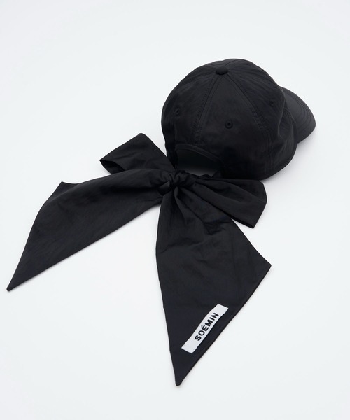 SOEMIN（ソミン） キャップ 帽子 Ribbon logo cap／バックリボン