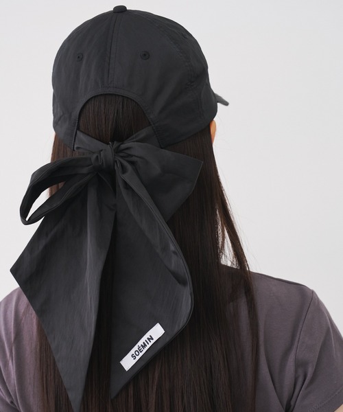 SOEMIN（ソミン） キャップ 帽子 Ribbon logo cap／バックリボン