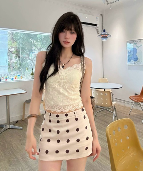 Ressaca（レサーカ） スカート 夏 インナーパンツ付きドット柄ミニ