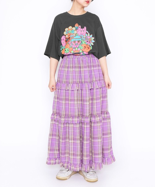 「PUNYUS」 半袖Tシャツ 4 スミクロ レディース_画像2