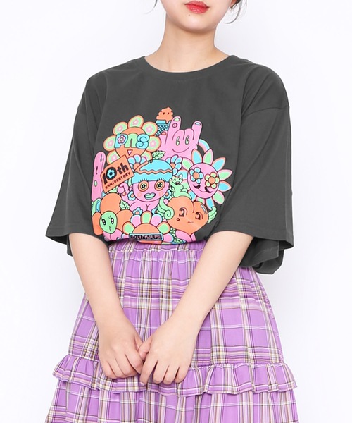「PUNYUS」 半袖Tシャツ 4 スミクロ レディース_画像5