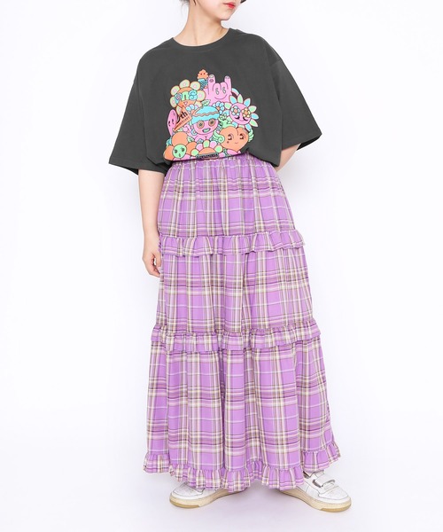 「PUNYUS」 半袖Tシャツ 4 スミクロ レディース_画像6