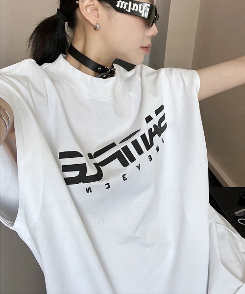 Dalfwin（ダールフィン） tシャツ 韓国ファッション AWEYロゴオーバー