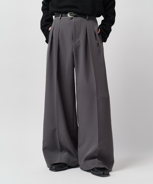 Lui's（ルイス） ワイドパンツ スラックス 「Neucon」2-TUCK WIDE