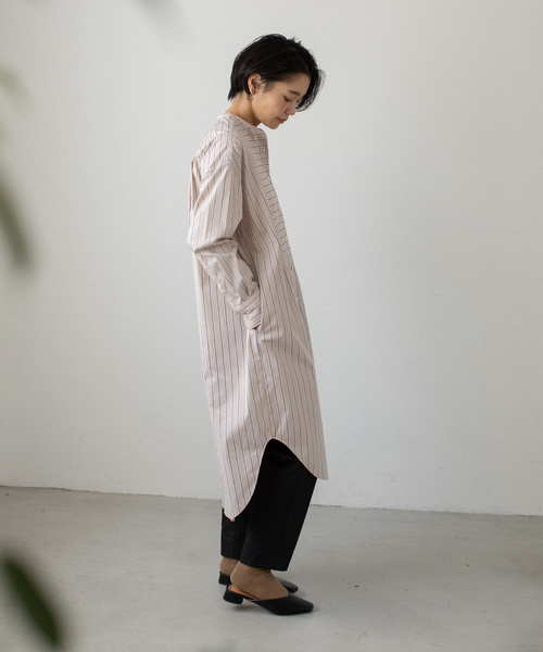Liyoca シャツワンピース 「Liyoca」ストライプシャツワンピース