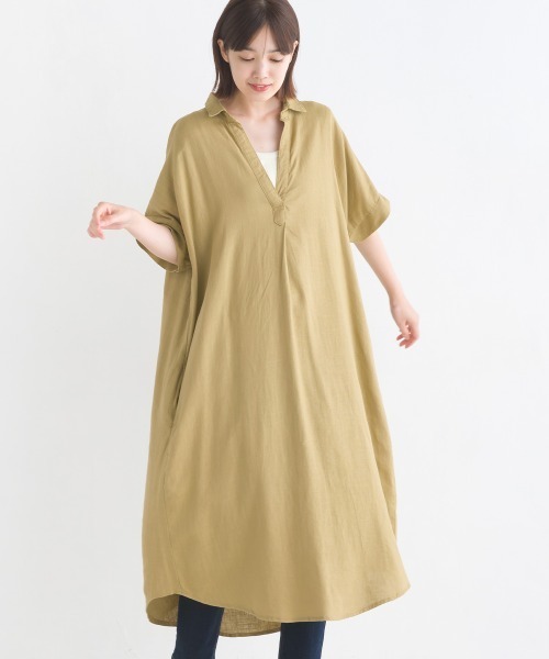 麻レーヨンAラインワンピース | AND ON JIONE STORE（アンドオン
