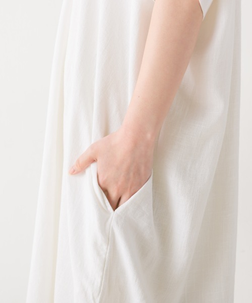 OMNES（ファッション） シャツワンピース 麻レーヨン スキッパー
