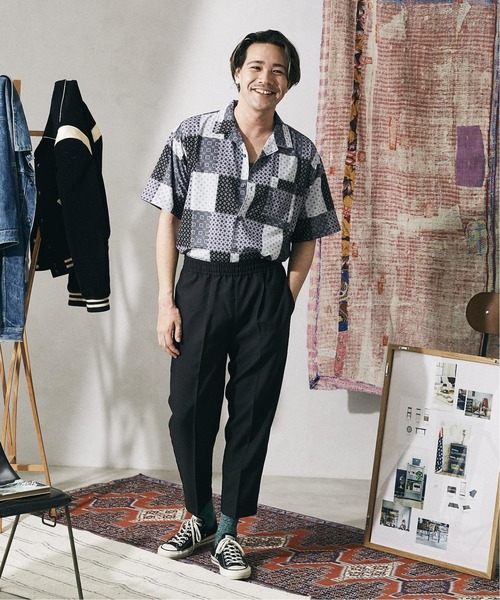 未使用 JOURNAL STANDARD relume オーバーシャツ 半袖 JOURNAL STANDARD relume シャツ 「WEB限定 柄シャツ+スラックス