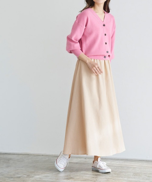 セザンヌ リネン＆シルク混紡 ギャザー ロング スカート Pierrot スカート リネン混ギャザーロングスカート : ZOZOTOWN