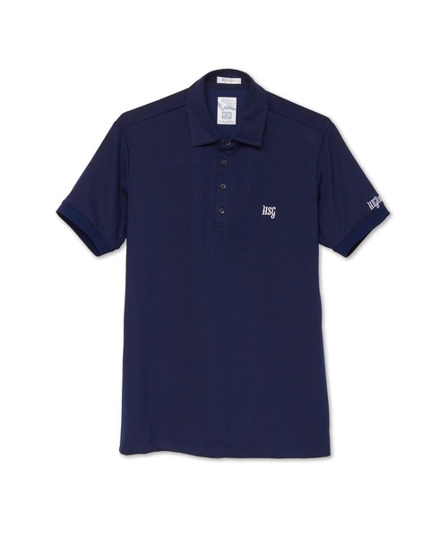 【ネイビー】HIGH ST. GOLF∴HSGロゴ鹿の子ポロシャツ <AdE> HIGH STREET（ハイストリート） ポロシャツ HIGH ST. GOLF∴HSGロゴ