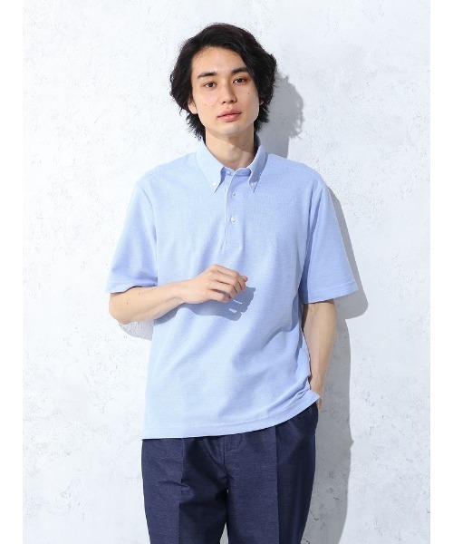 snidel 長袖ポロシャツ グレー ブルー スナイデル SNIDEL Sustainableレイヤードポロニットプル