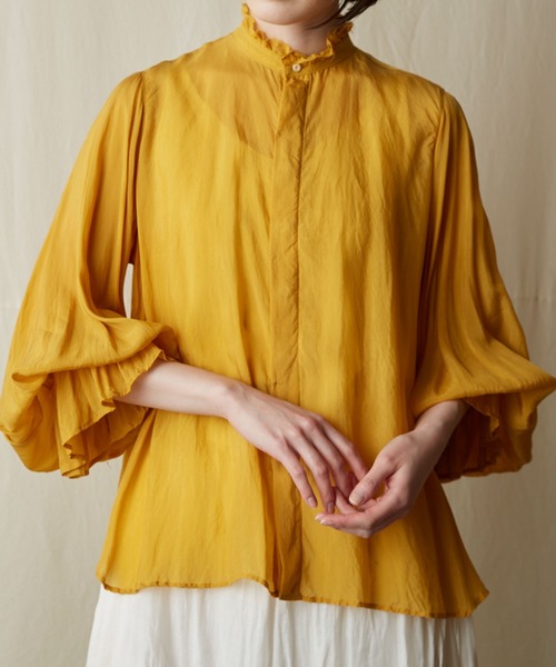 ブラウス シャツ bishop-sleeve blouse レディース