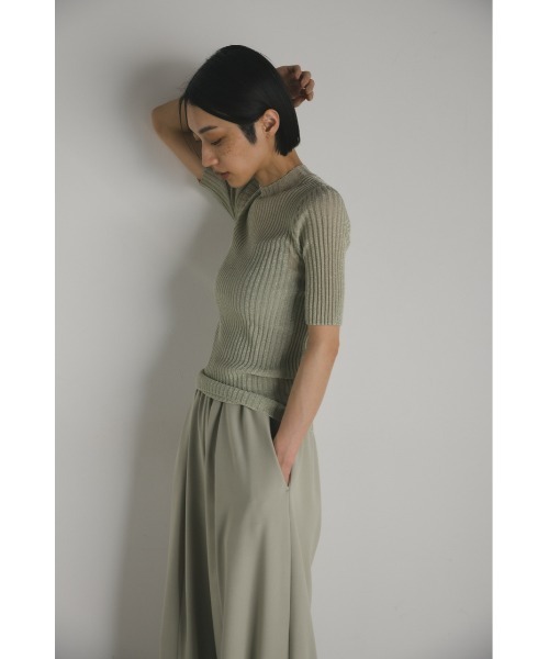 STYLEMIXER ニット セーター グロスシアーフスリーブニット