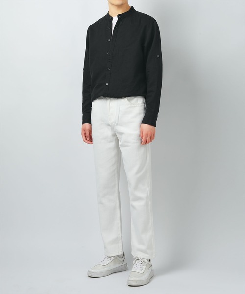 ARTS & SCIENCE コットンリネン　バンドカラーシャツ Band collar simple shirt – ARTS&SCIENCE ONLINE SELLER