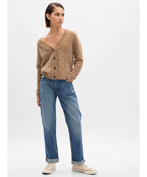 GAP レディース カーディガン ケーブルニット : ZOZOTOWN Yahoo