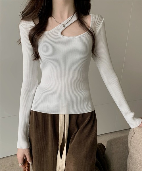 Glam Lips アシンメトリーlong sleeveニット 新品タグ付き アシンメトリー Long-sleeve ニット