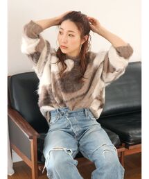 ニット セーター シャギージャカードニット レディース メンズ｜ZOZOTOWN Yahoo!店