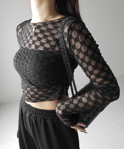 DAISY TULLE TOP デイジーチュールトップ シースルー ビビー DAISY TULLE TOP デイジーチュールトップシースルービビー