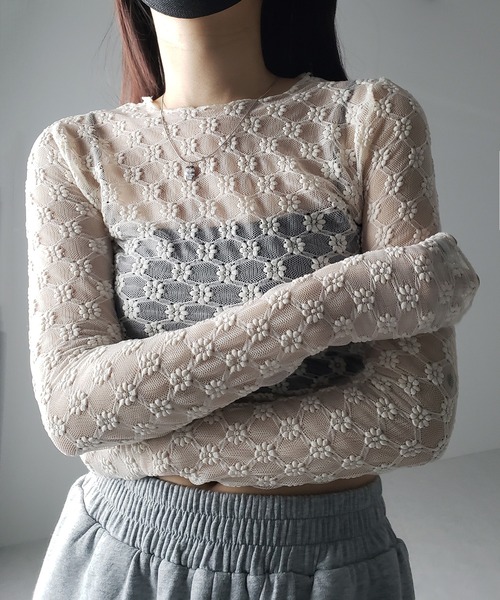 AD2021 COMME des GARCONS チュールトップス レース me+em select tシャツ 「 2color 」デイジーレースチュール