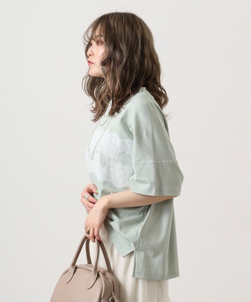 ブローディア BRODIAEA 歯ブラシ加工カラフルロゴ半袖Tシャツ （ピンク） セール】BRODIAEA メタリック箔押し スムースTシャツ（Tシャツ