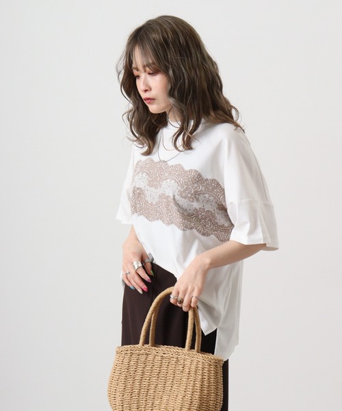 ブローディア BRODIAEA ローズペトール ロゴプリント半袖Tシャツ （チャコールグレー） ブローディア BRODIAEA ローズペトール ロゴプリント半袖Tシャツ
