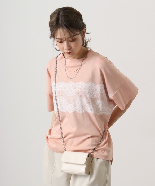 tシャツ BRODIAEA 自転車刺繍半袖Tシャツ「日本製」 レディース tシャツ BRODIAEA INSPIRATION ロゴプリント 半袖Tシャツ