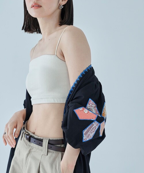 「FREAK'S STORE」 ノースリーブトップス フリ- ブラック レディース FREAK'S STORE タンクトップ ノースリーブ FREAK'S STORE