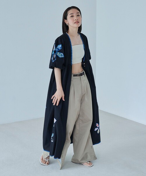 「FREAK'S STORE」 ノースリーブトップス フリ- ブラック レディース FREAK'S STORE タンクトップ ノースリーブ リブ ヘンリータンク