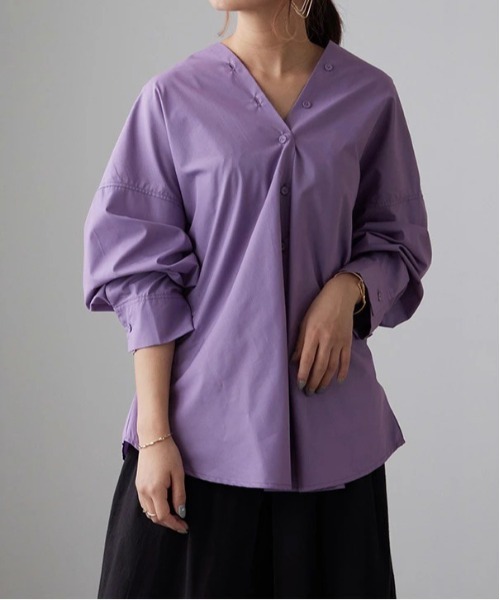 No one knows（ノーワンノーズ） ブラウス シャツ コットンドロップ