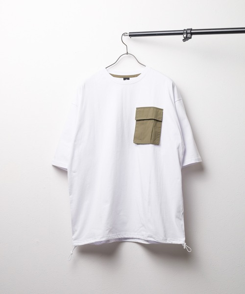 NO WAY tシャツ /布帛ポケット/ショートスリーブ コットンT