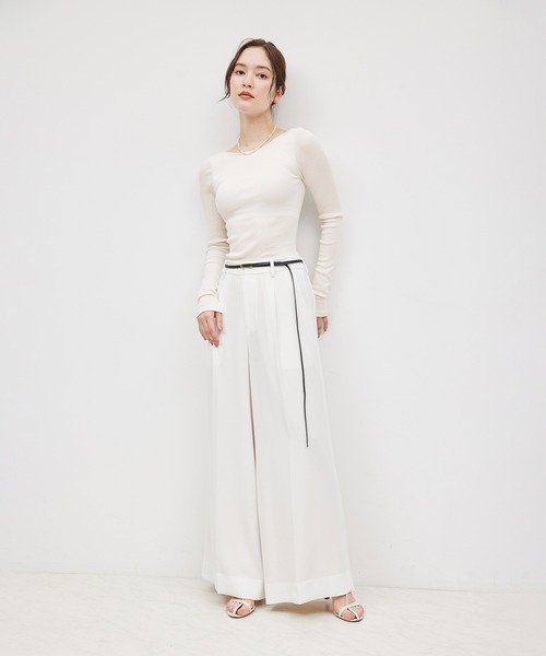 tシャツ コットンシルク丸胴テレコカップ付き長袖カットソー レディース ROPE' tシャツ コットンシルク丸胴テレコカップ付き長袖