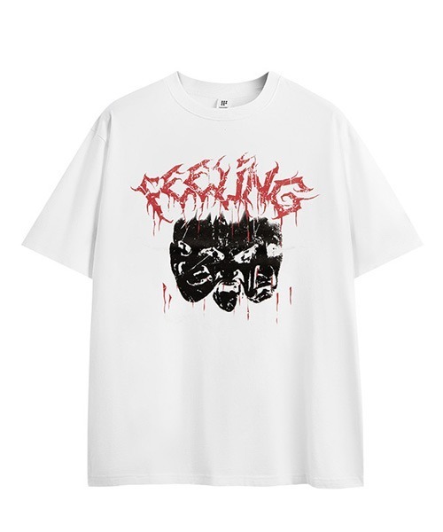 tシャツ WASHED MULTI LOGO OVERSIZED T-SHIRT/ヴィンテージライクオーバーダイオーバーサイズマルチロゴTシャツ レデ セール】Grunge Style T-Shirt/グランジ ヴィンテージライク