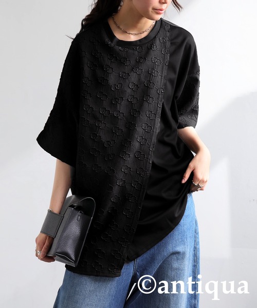 tシャツ アシメジャガードトップス レディース