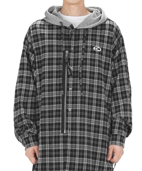 OYシャツ OY ブラウス シャツ 「OY/オーワイ」 S.L CHECK ZIPPER HOODIE