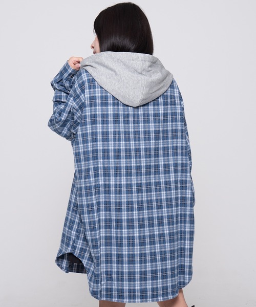 OY ブラウス シャツ 「OY/オーワイ」 S.L CHECK ZIPPER HOODIE