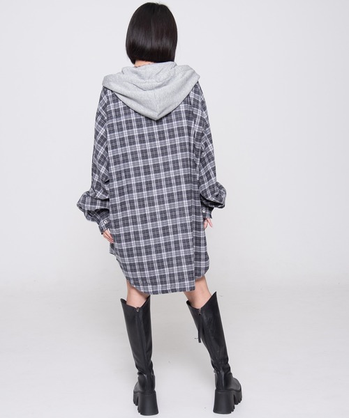 OYシャツ OY ブラウス シャツ 「OY/オーワイ」 S.L CHECK ZIPPER HOODIE